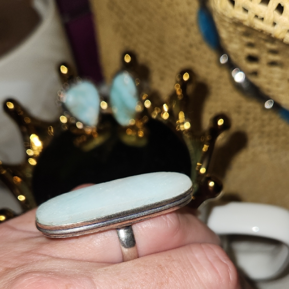 Elegant Blue Stone Rings Set - Picture 6 of 7